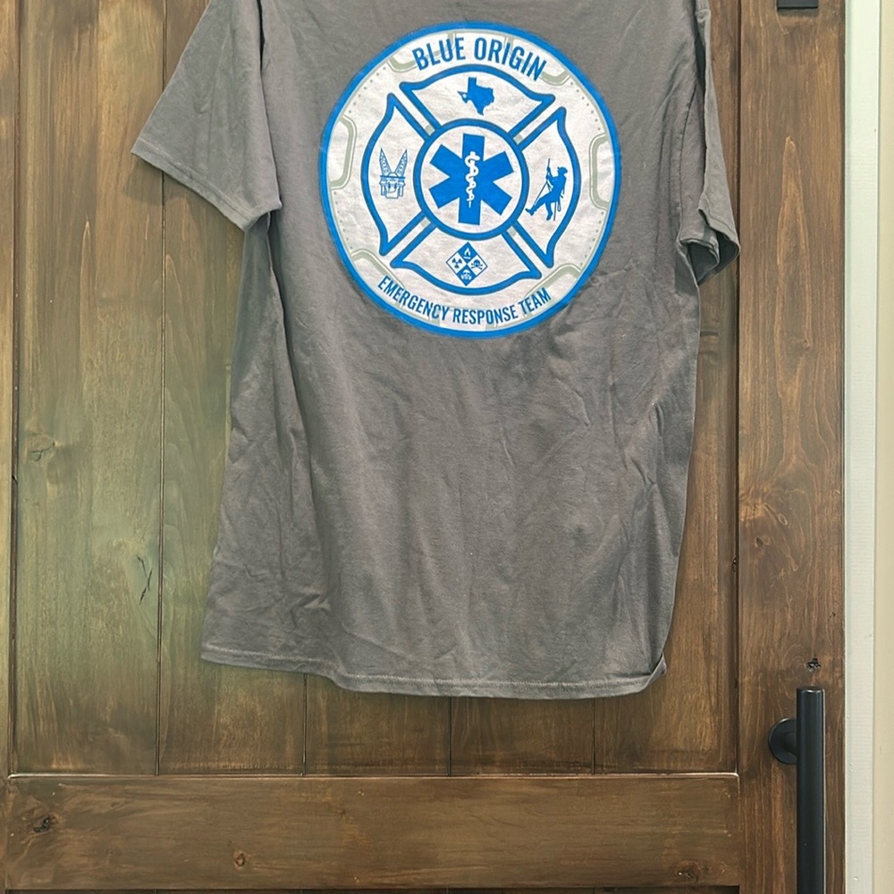 E94 Port and Company Gray and Blue Short Sleeve Tees NWOT